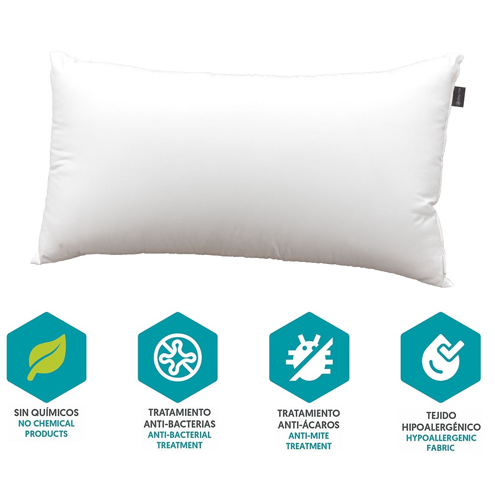 Almohada de Fibra Hueca Siliconada - Tejido Suave Microfibra - Firmeza Media - Oeko-Tex