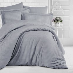 Juego Funda Nórdica Stripe Satén 210 Hilos Algodón Turco 2