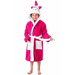 Albornoz Infantil Niña Algodón Natural 100% Capucha y Bolsillos Sleep Unicorn 2