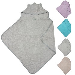 Capa de Baño Bebé con Capucha y Orejas 100% Algodón Natural