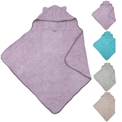 Capa de Baño Bebé con Capucha y Orejas 100% Algodón Natural 2