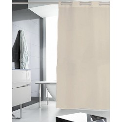 Cortina Baño Hotel Poliéster Anti Moho Basic Colores Blanco y Beige