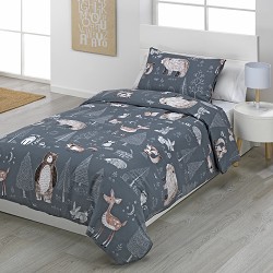 Funda Nórdica Infantil Cama 90 y Cama 105 Cierre Botones Forest 2