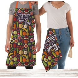 Juego Delantal y Paños Cocina Fruits