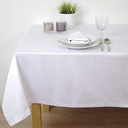 Mantel Blanco de Tela Satén, PoliAlgodón 50/50, Uso  Restaurantes y Hostelería 2