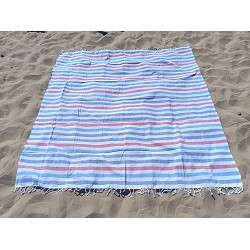 Pareo Fouta de Playa con Flecos Trenzados Tamaño Grande 200x200 cm Aghari