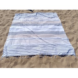 Pareo Fouta de Playa con Flecos Trenzados Tamaño Grande 200x200 cm Jaipur 2