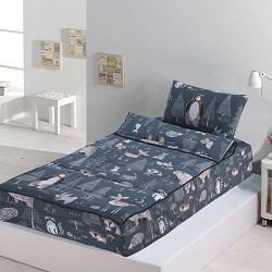 Saco Nórdico Ajustable Cremallera Infantil Cama 90 y Cama 105 Forest 2