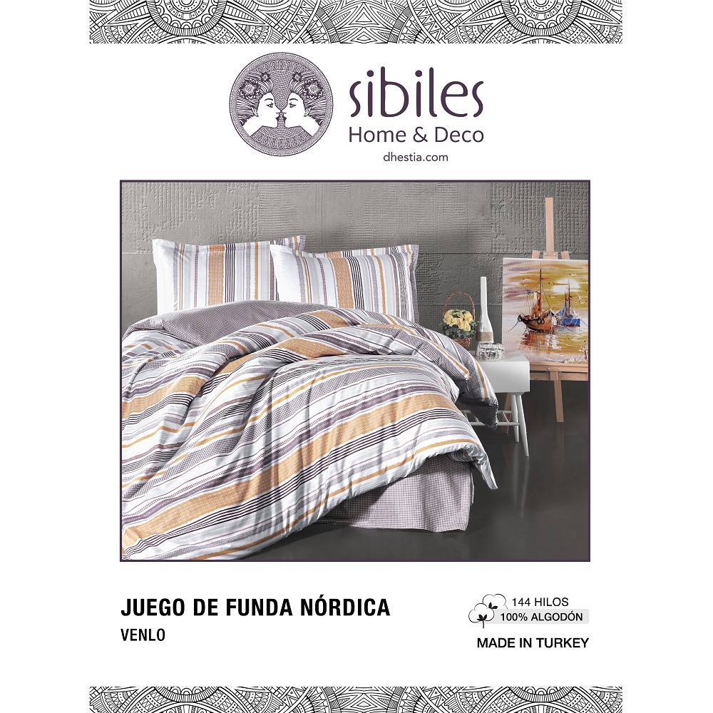 Funda Nórdica 100% Algodón Cierre Botones Turco Venlo 240X240 cm