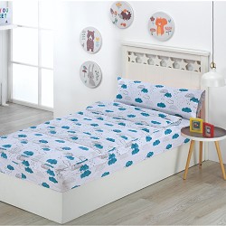 Saco Nórdico con Cremallera para Cama 90 Infantil y Cama 105 Nubes Agua 2