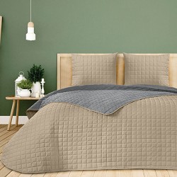 Colcha Bouti de Verano Bicolor Patrón Cosido de Cuadros Modelo Albir