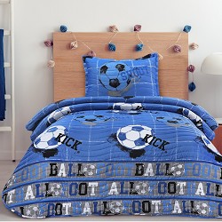 Colcha Bouti Cosida Cama Infantil y Juvenil Modelo Fútbol Quick 2
