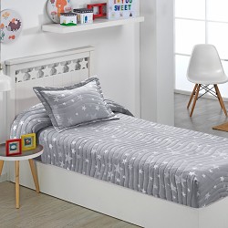 Colcha Bouti Ajustable Cama Nido Infantil y Juvenil de Verano Estrellas Gris 2