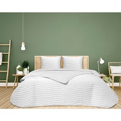 Colcha Bouti Reversible - Patrones Cosidos - Microfibra Peinada Oeko-Tex - Incluye Cojines