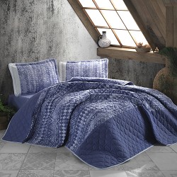 Colcha Bouti Étnica 100% Algodón Turco Mud Blu de Sibiles 2