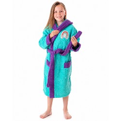 Albornoz Niñas Infantil Baño y Ducha - 100% Algodón - Capucha y Bolsillos My Rainbow 2