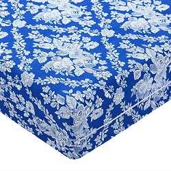 Funda de Colchón Poliéster Cremallera Estampado Flores Azul 2